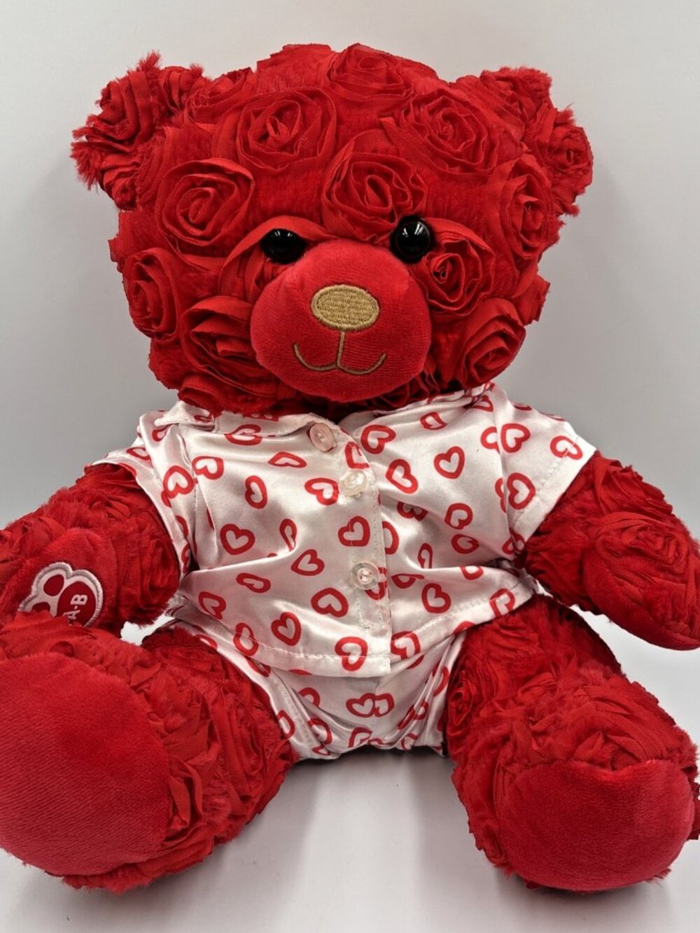 BABW RED ROSES w/ Pajamas BEAR Build a Bear Workshop Plush Valentines Day